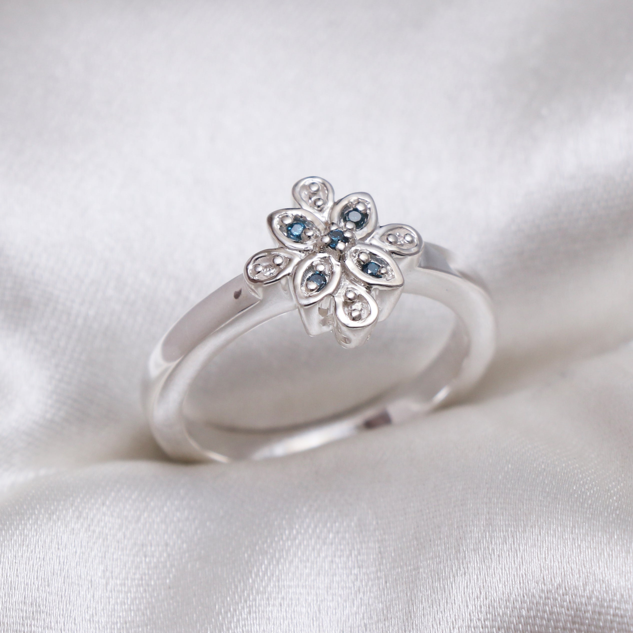 Natural Blue Diamond Ring