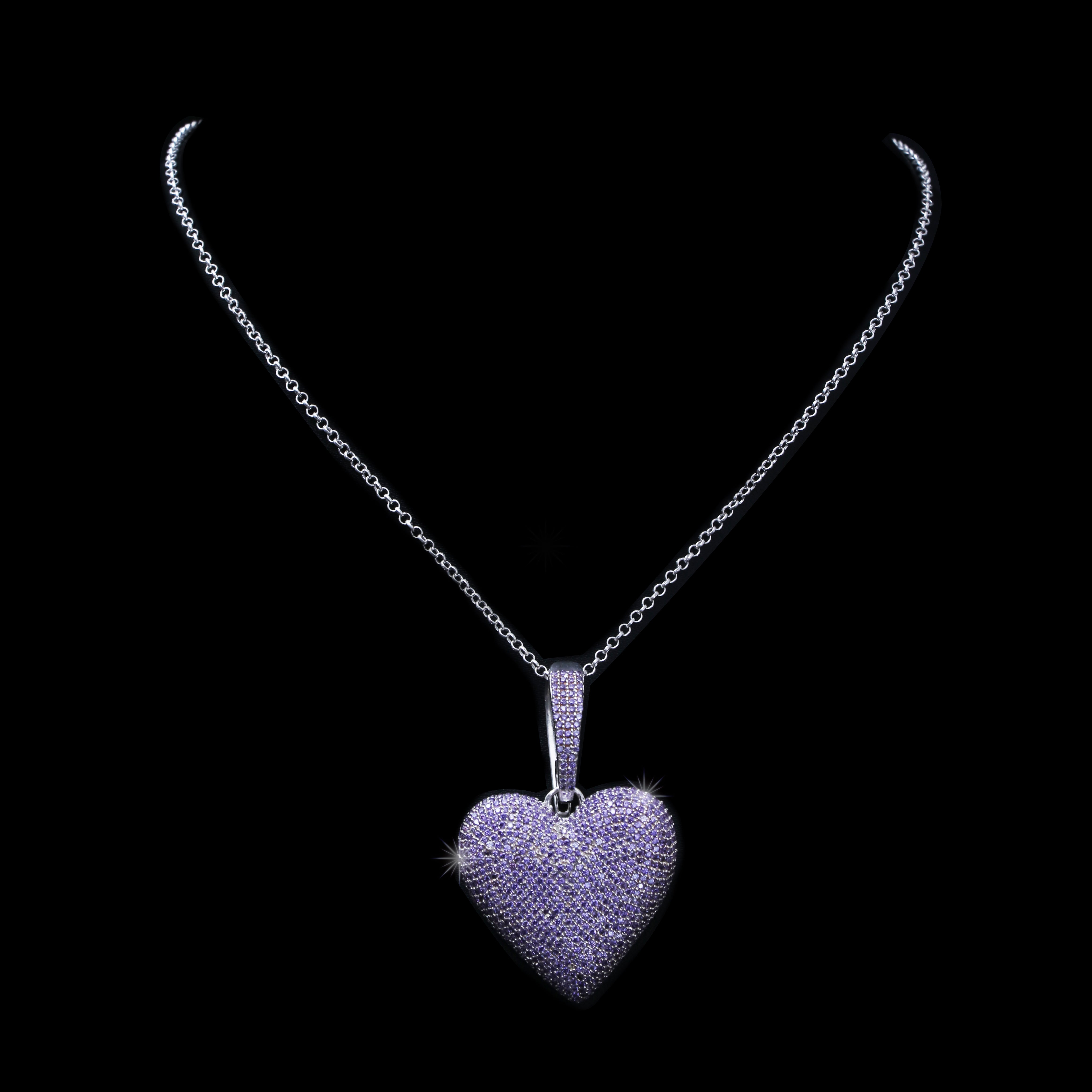 Purple Lean Heart Pendant