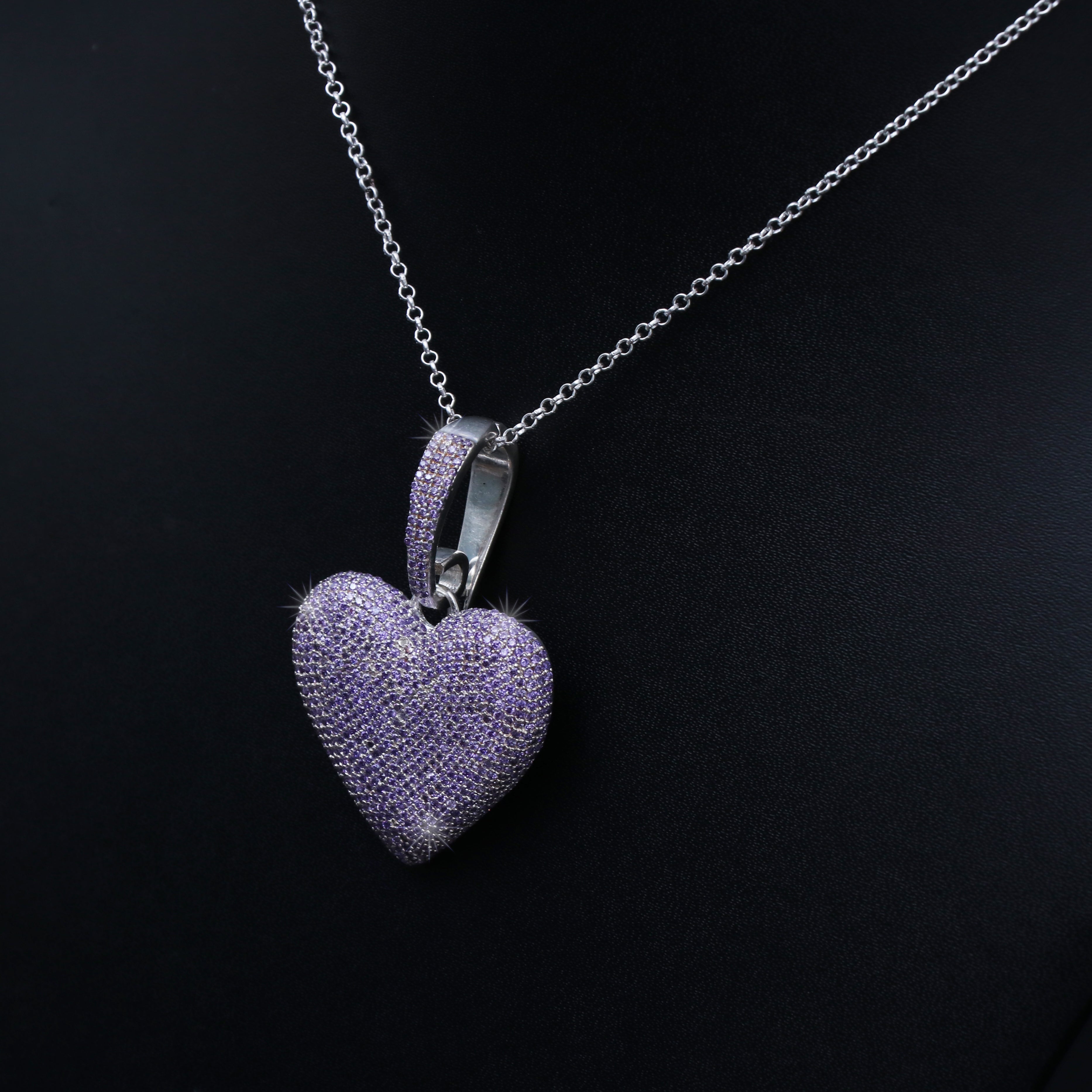 Purple Lean Heart Pendant