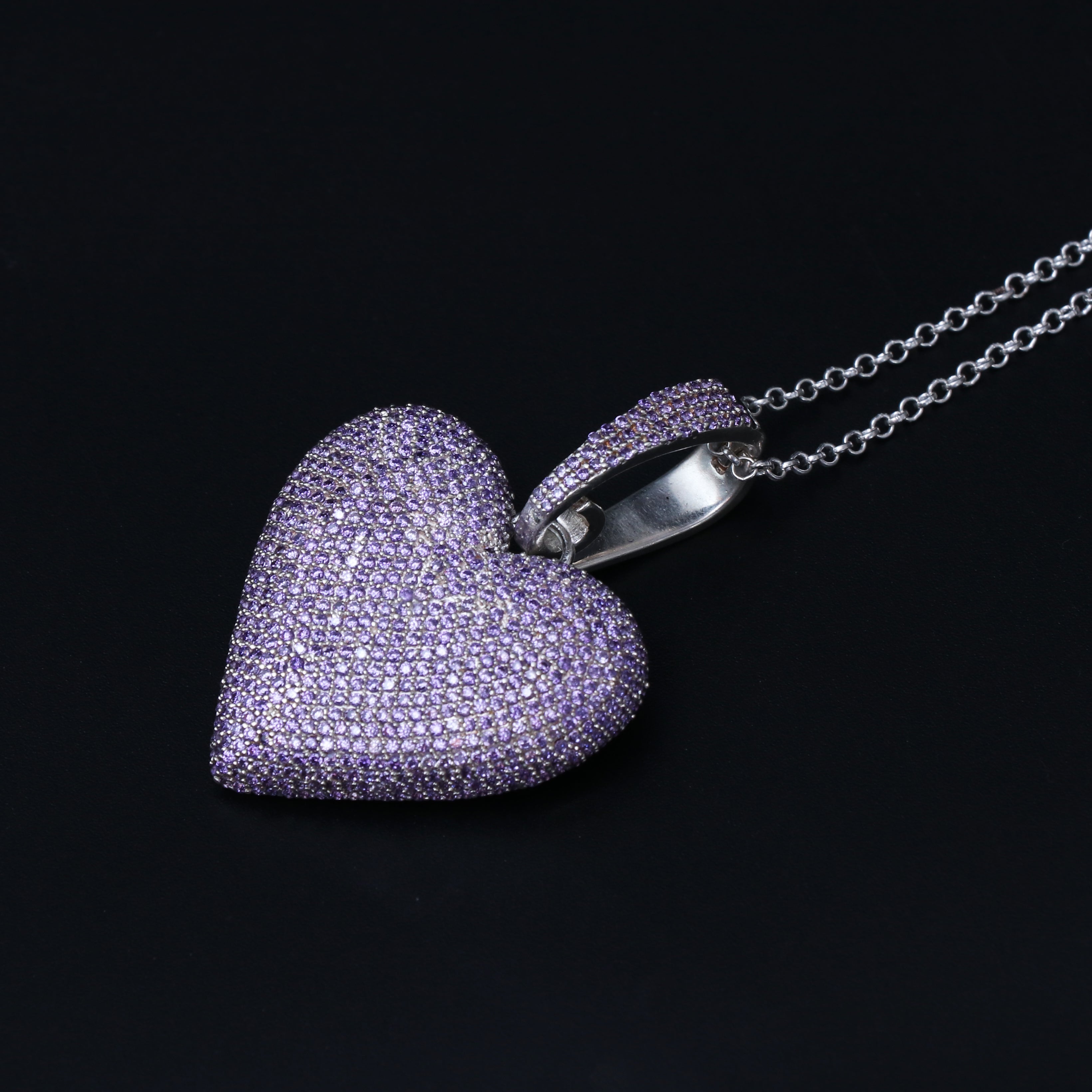 Purple Lean Heart Pendant